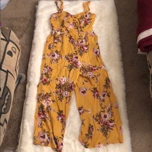 Yellow floral jumpsuit